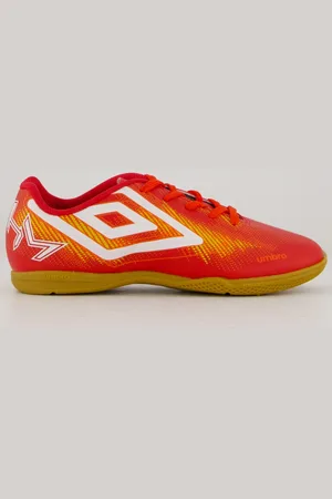 Umbro Chuteira Heatmap Futsal Juvenil Vermelha e Laranja