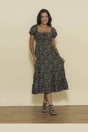 Aura Vestido Midi Rosana Floral Boho