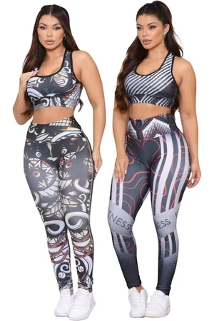 Dl Kit 2 Conjuntos Femininos Fitness Feminino Top e Calça Linha Premium Fitness