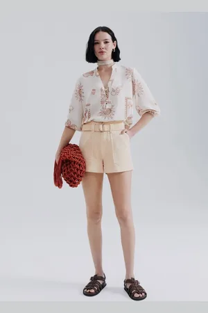 Hering Shorts Feminino Em Sarja Com Cinto