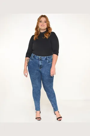 Razon Calça Feminina Plus Skinny Pala Coração Cós Largo