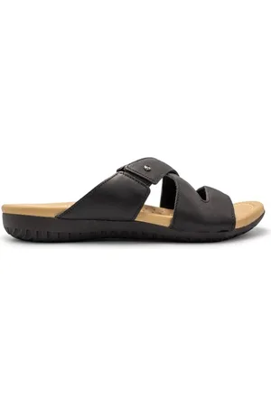 USAFLEX Tamanco Feminino Slide Rasteiro Couro e Elástico Casual R1875