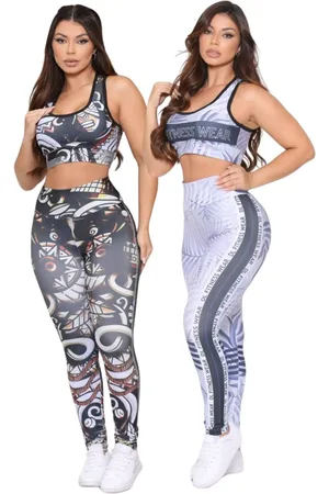 Dl Kit 2 Conjuntos Feminino Fitness Feminino Top e Calça Linha Premium Fitness