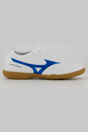 Mizuno Chuteira Regent IN Futsal Juvenil Branca e Azul