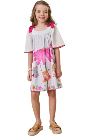 Kukiê Infantil - Vestido Menina em Malha Power 81766 Claro
