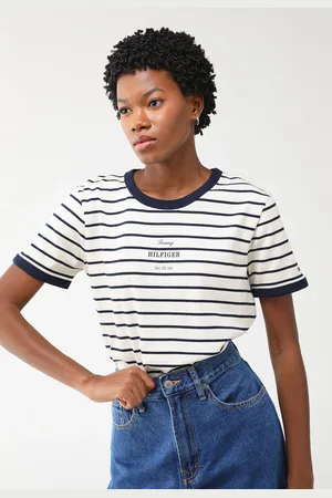 Tommy Hilfiger Camiseta Reta Listrada Branca