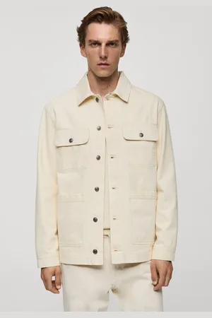 MANGO Jaqueta Jeans Pockets Off-White
