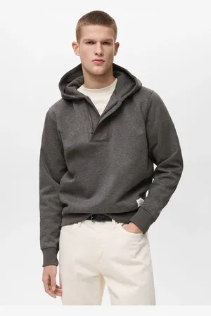 MANGO Blusa de Moletom Flanelada Fechada Com Capuz