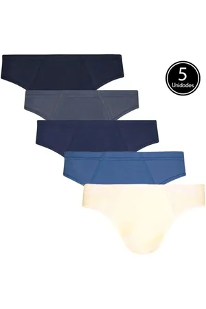 QLC SPORT Kit com 5 Cuecas Slip Masculino Algodao