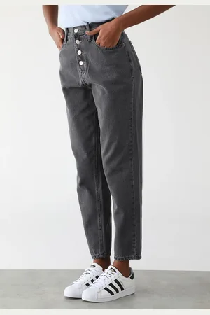 Tommy Hilfiger Calça Jeans Mom Harper Hr Straight Lavo5 Grafite