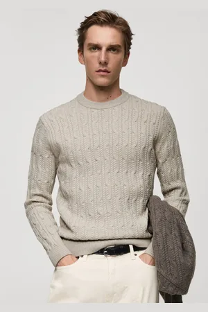 MANGO Suéter Tricot Malha Trançada
