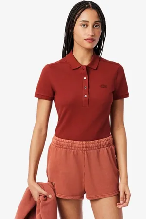 Lacoste Polo feminina em piqué de algodão com stretch