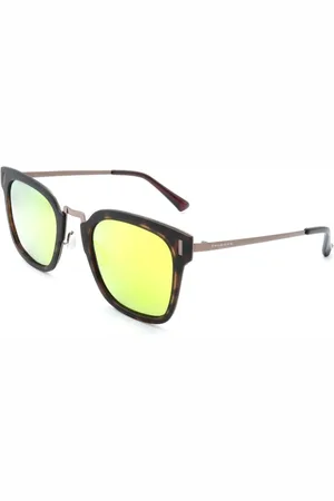 Prorider Óculos de Sol Retrô Marrom e Dourado Detalhado com Lentes Espelhadas Polarizadas tóricas descentradas - B091