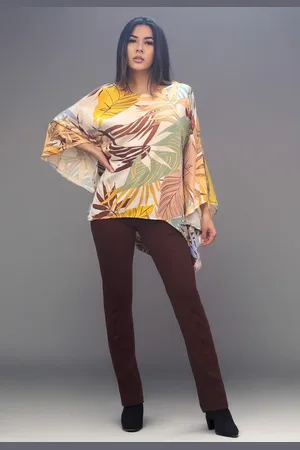 Amazonia Vital Blusa Poncho Baguari Amplo Estampa Aurora Suave