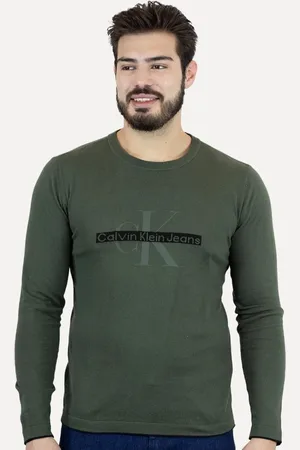 Calvin Klein Suéter Jeans Masculino Tricot Logo Reissue