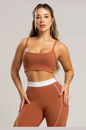 Mvb Modas Top Fitness Duplo Alcinha de Regulagem Poliamida Mousse