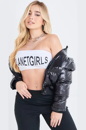 Planet Girls Top Faixa Malha Estampa Logo