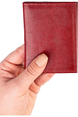 Andrea Vinci Porta cartões de couro liso Andréia 7,5x10cm