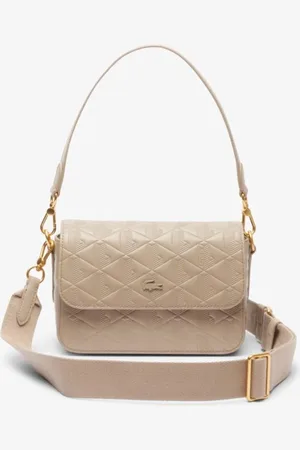 Lacoste Bolsa Tiracolo Maheki em Couro Embossed