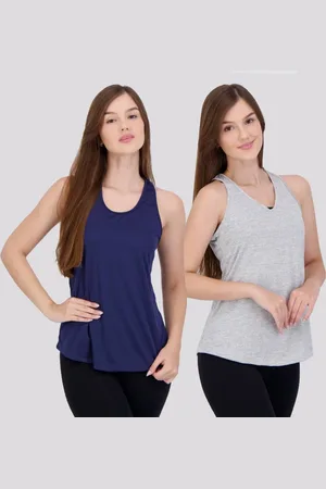 AREA Kit 2 Regatas Bio Serena Feminina Marinho e Mescla Branca