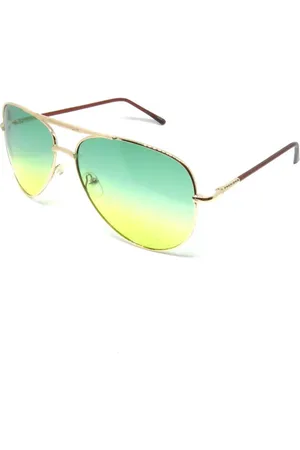 Prorider Óculos de Sol dourado com lente degrade Verde e amarela - D03A