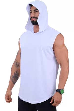 Alto Conceito Regata Longline Machão Masculina Com Touca Para Academia Treino Algodão MXD Conceito