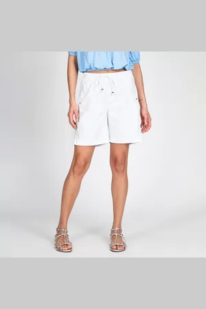 Bloom Bermuda Jogger Jeans Confort Colors Com Elástico na Cintura Branca