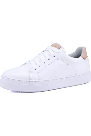 Mr. Gutt Tênis Casual Couro Branco e Nude