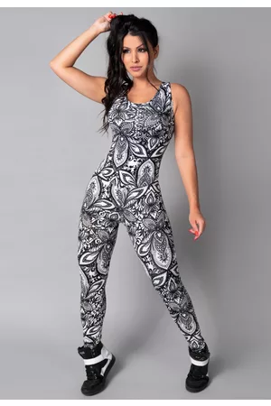 Mvb Modas Macacão Longo Suplex Fitness Estampado Mandala
