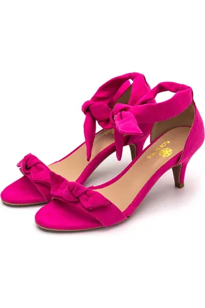 Flor da Pele Sandália Feminina Salto Baixo 180170 Camurça Pink