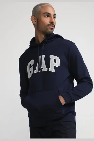 GAP Blusa de Moletom Flanelada Fechada Logo Azul-Marinho