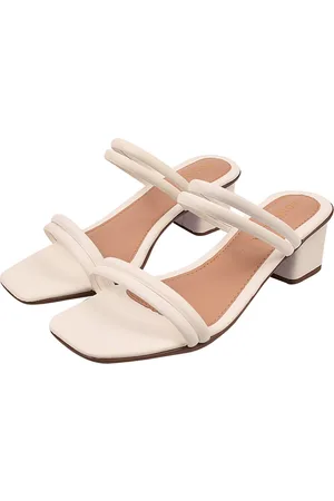 monté Sandália Feminina Tamanco Donatella Shoes Bico Quadrado Salto Quadrado Tira