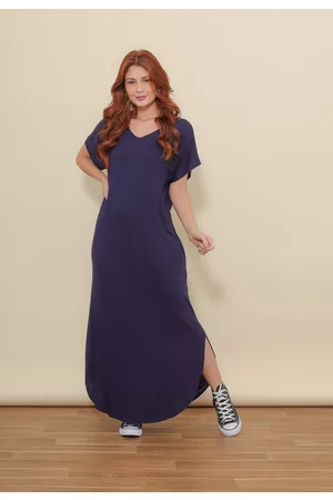 Aura Vestido Longo Bolsos Marinho
