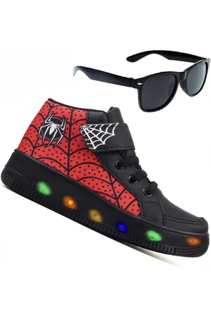 Venza Infantil - Tenis Masculino De Led Botinha Aranha Calce Facil + Oculos