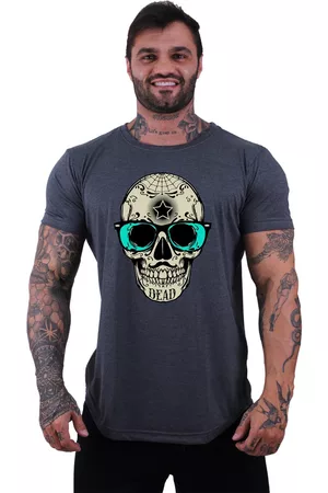 Alto Conceito Camiseta Longline Masculina MXD Conceito para Academia e Casual Caveira Popstar