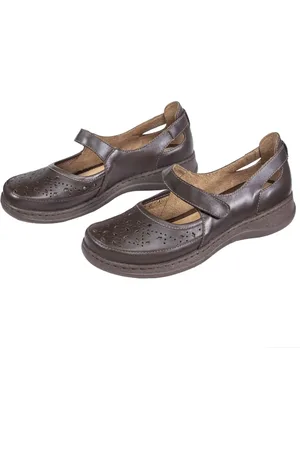 Serella Sapato Baixo Boneca Vintage Conforto Marrom