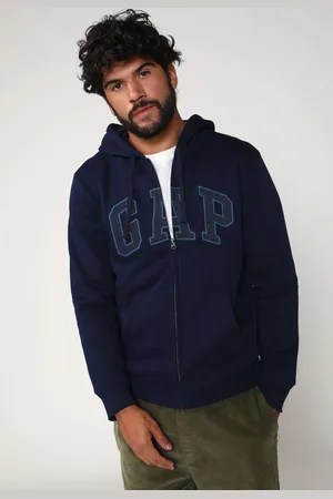 GAP Blusa de Moletom Flanelada Aberta Logo