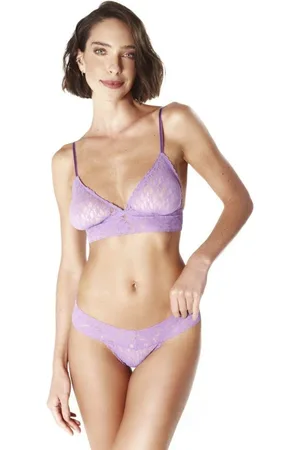 LOUNGERIE Calcinha Biquíni Renda Sweet Lace Ametista