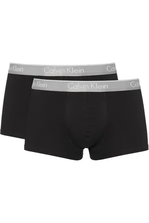 Calvin Klein Cueca Low Rise Trunk Print Preta Pack 2UN