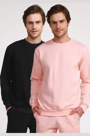 Benellys Kit 2 Moletons Masculinos Gola Redonda Preto Rosa Claro