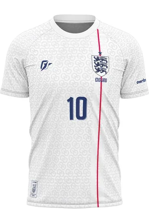 Over Fame Camiseta Filtro UV Inglaterra Copa Torcedor Retrô Três Leões