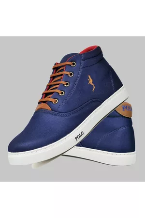Polo Blu Sapatênis Casual Masculino Cano Alto Azul