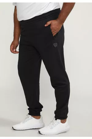 EA7 Calça de Moletom Plus Size Jogger Logo Preta