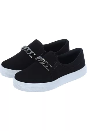 Donatella Shoes Tênis Feminino Confort Plataforma Slip On com Corrente