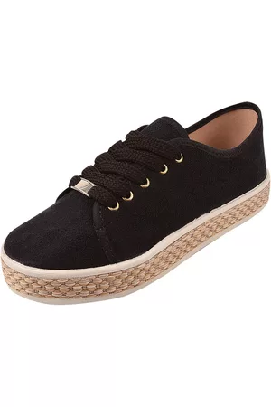 Tati Ana calçados Tênis Casual Feminino Sapatenis Tati Ana Plataforma Detalhe Corda Leve Confortável