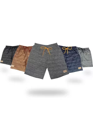CFAstore Infantil - Kit 5 Bermudas Masculinas Shorts Moletinho e Juvenil Moletom 4 Ate 16 Anos