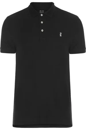 Sergio K. Polo Masculina Piquet Gorgurão Light Logo Preta