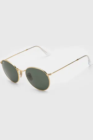 Ray-Ban Óculos de Sol Round Flat Dourado/Verde