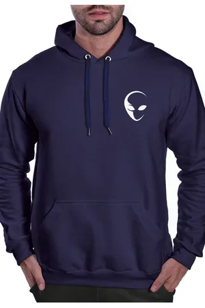 Benellys Blusa de Frio Moletom Flanelado Alien ET Canguru Marinho