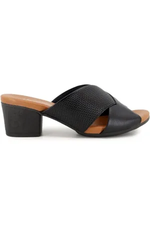 USAFLEX Tamanco Feminino Salto Bloco Texturizado AE3219
